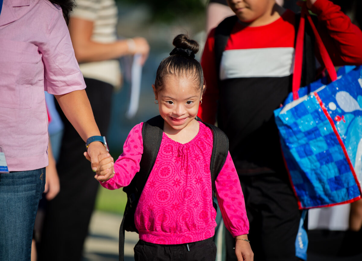 student walking